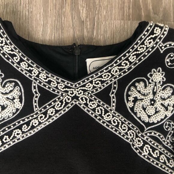 Vintage Adrienne Vittadini Petite Sz 2 Black Sheath Beaded Elegant Dress Womens - Picture 5 of 12